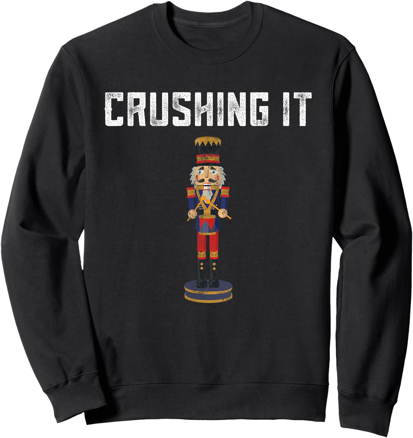 Men's Black Cotton Polyester Blend Modern Cartoon , Small, Short Sleeve, , Classic Fit, Christmas, Celebration, Casual, Winter Sweatshirt - Sweatshirt | Black