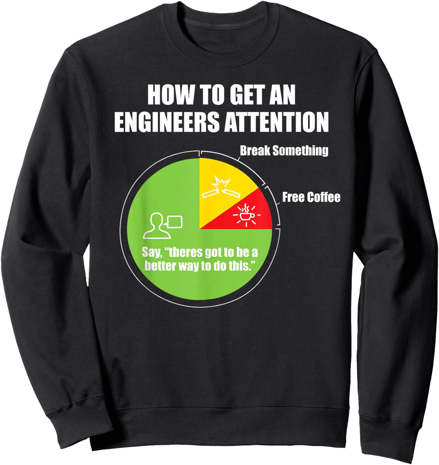 How To Get An Engineers Attention: Engineering Funny Sweatshirt - Sweatshirt | Black