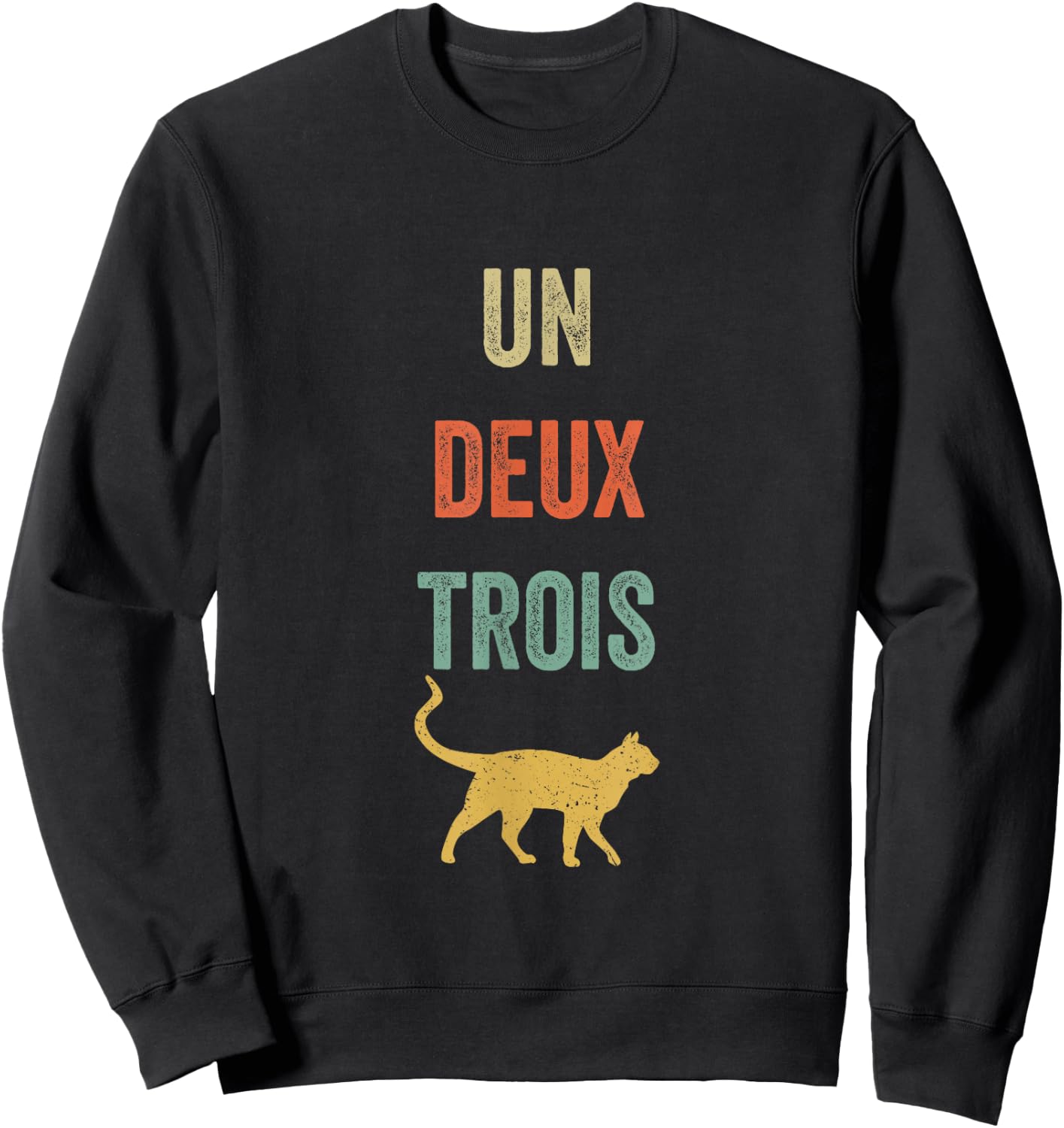 Un Deux Trois Vintage French Word Game Sweatshirt - Sweatshirt | Black