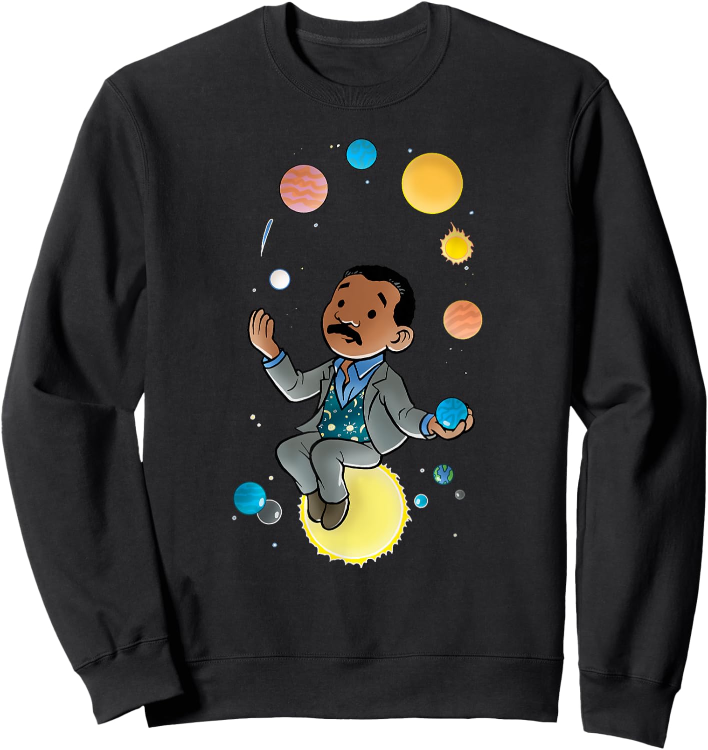 Neil deGrasse Tyson Solar System Sweatshirt - Sweatshirt | Black