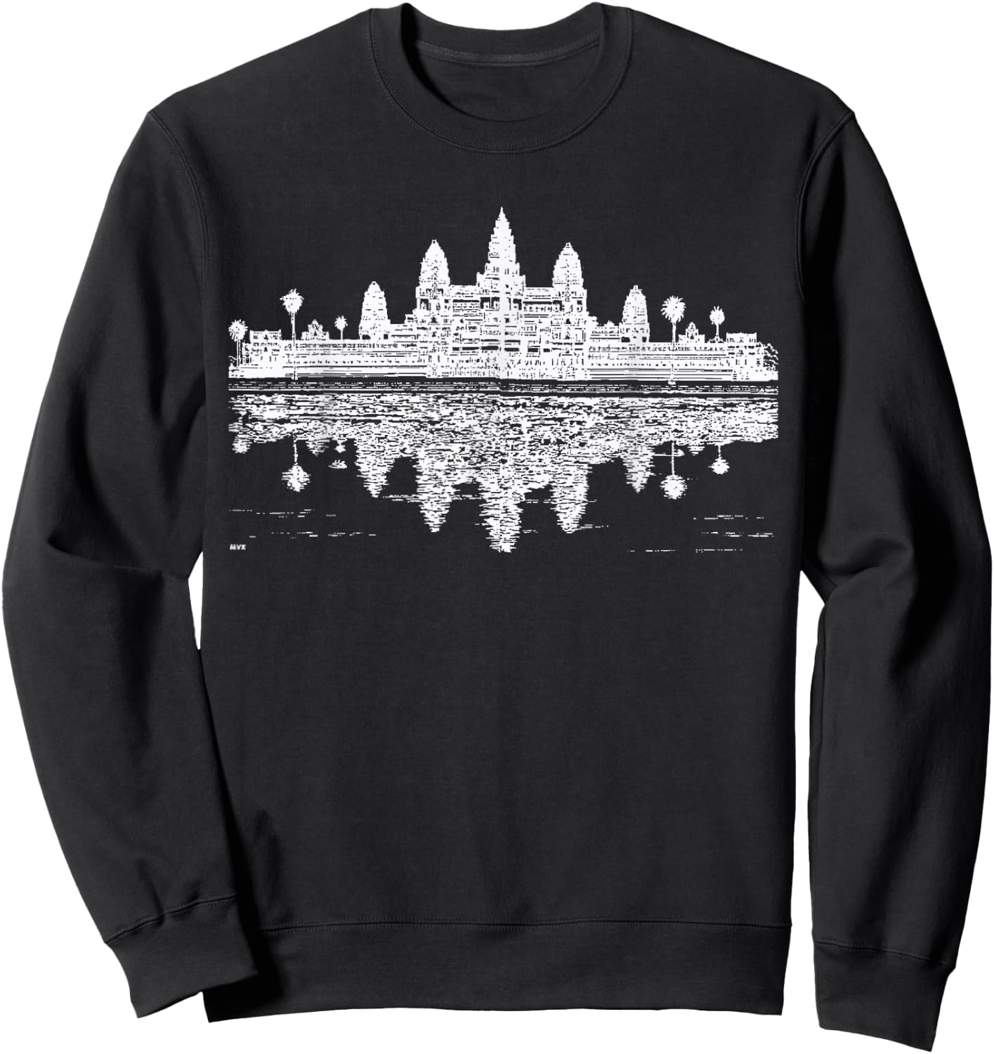 Bucla Custom Men's Cambodia Angkor Wat , Black, Small, Short Sleeve Sweatshirt - Sweatshirt | Black