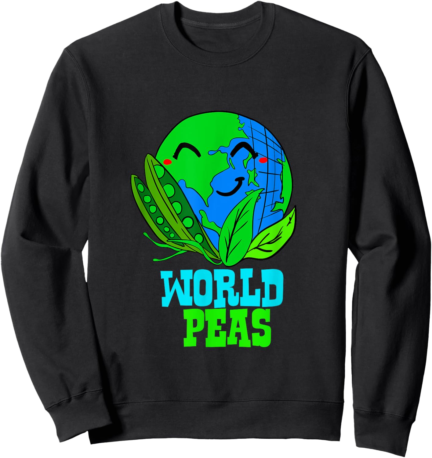 World Peas - Funny World Peace Pun Sweatshirt - Sweatshirt | Black