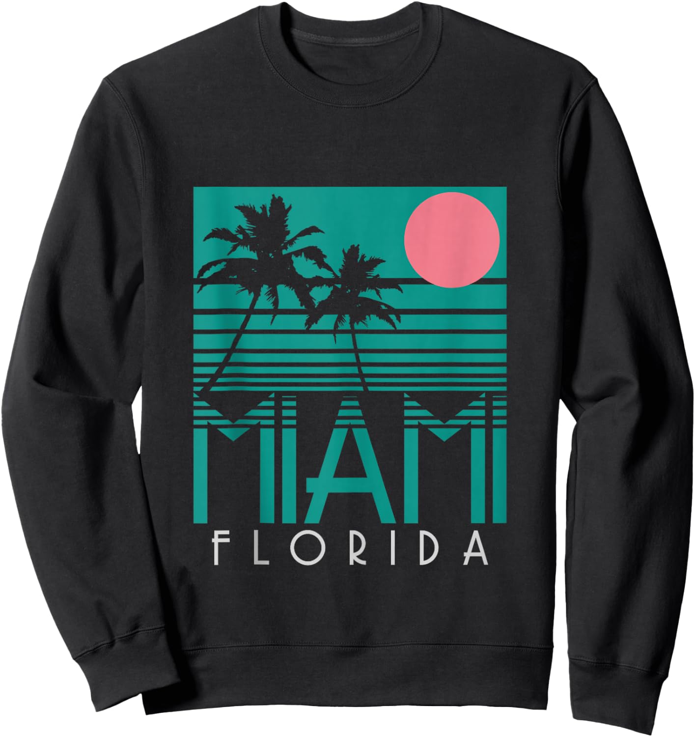 Miami Shirt Vintage Florida America USA Souvenir Surfer Sweatshirt - Sweatshirt | Black