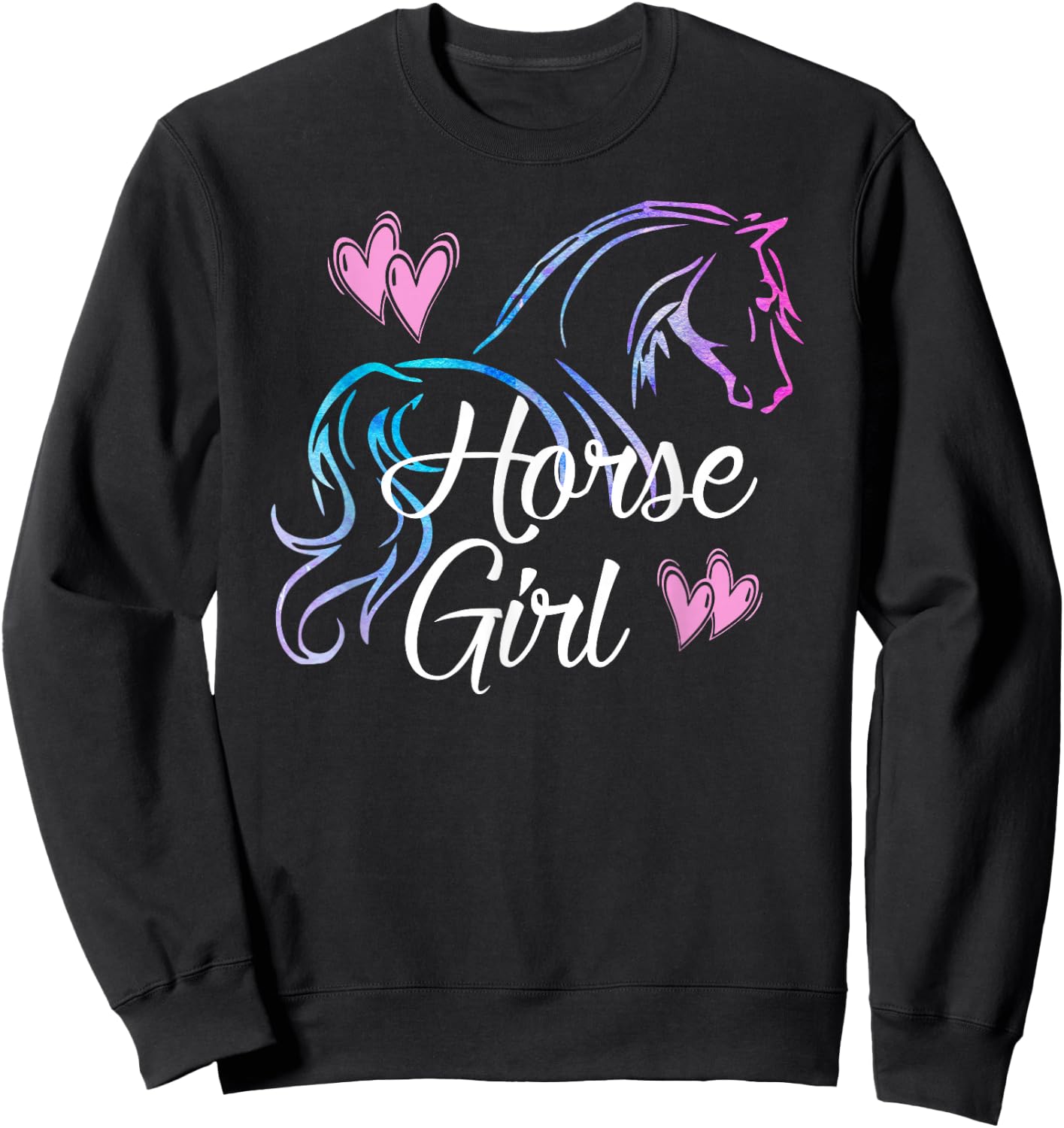 HORSE GIRL Love Horses Riding Rider Kids Women Gift Sweatshirt - Sweatshirt | Black