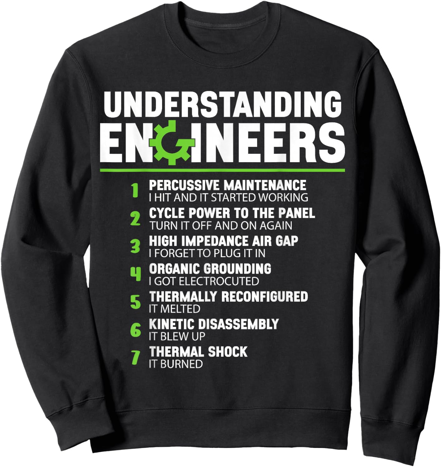Funny Engineer Gifts Understanding Engineers Men Black Cotton Blend Sweatshirt - Sweatshirt | Black