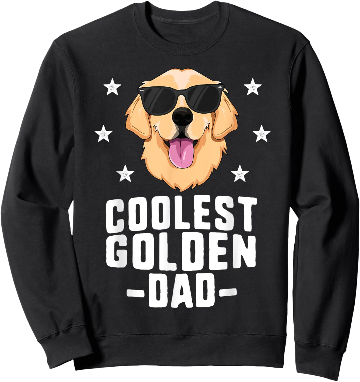 Coolest Golden Dad Retriever New Dog Owner Sweatshirt - Sweatshirt | Black