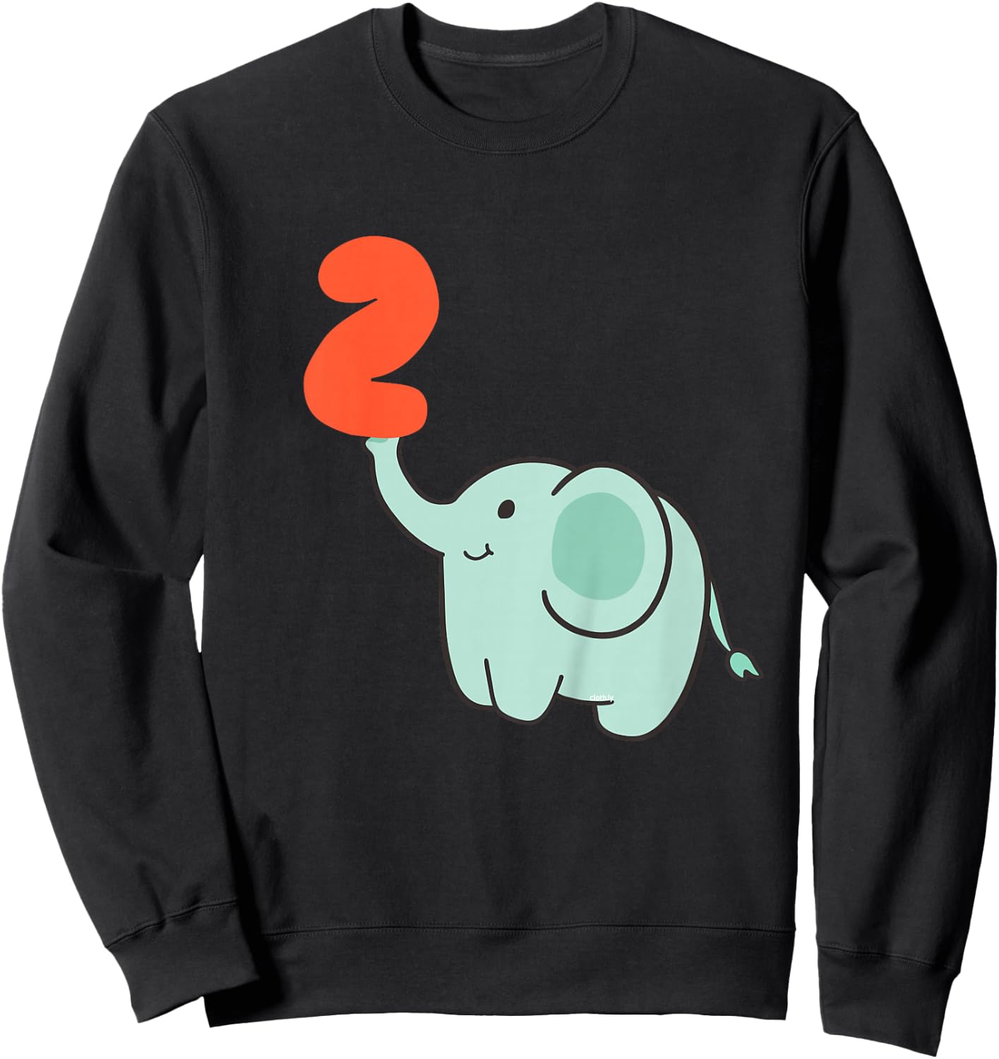 Kids 2nd Birthday Gift Toddler Elephant 2 Years Sweatshirt - Sweatshirt | Black