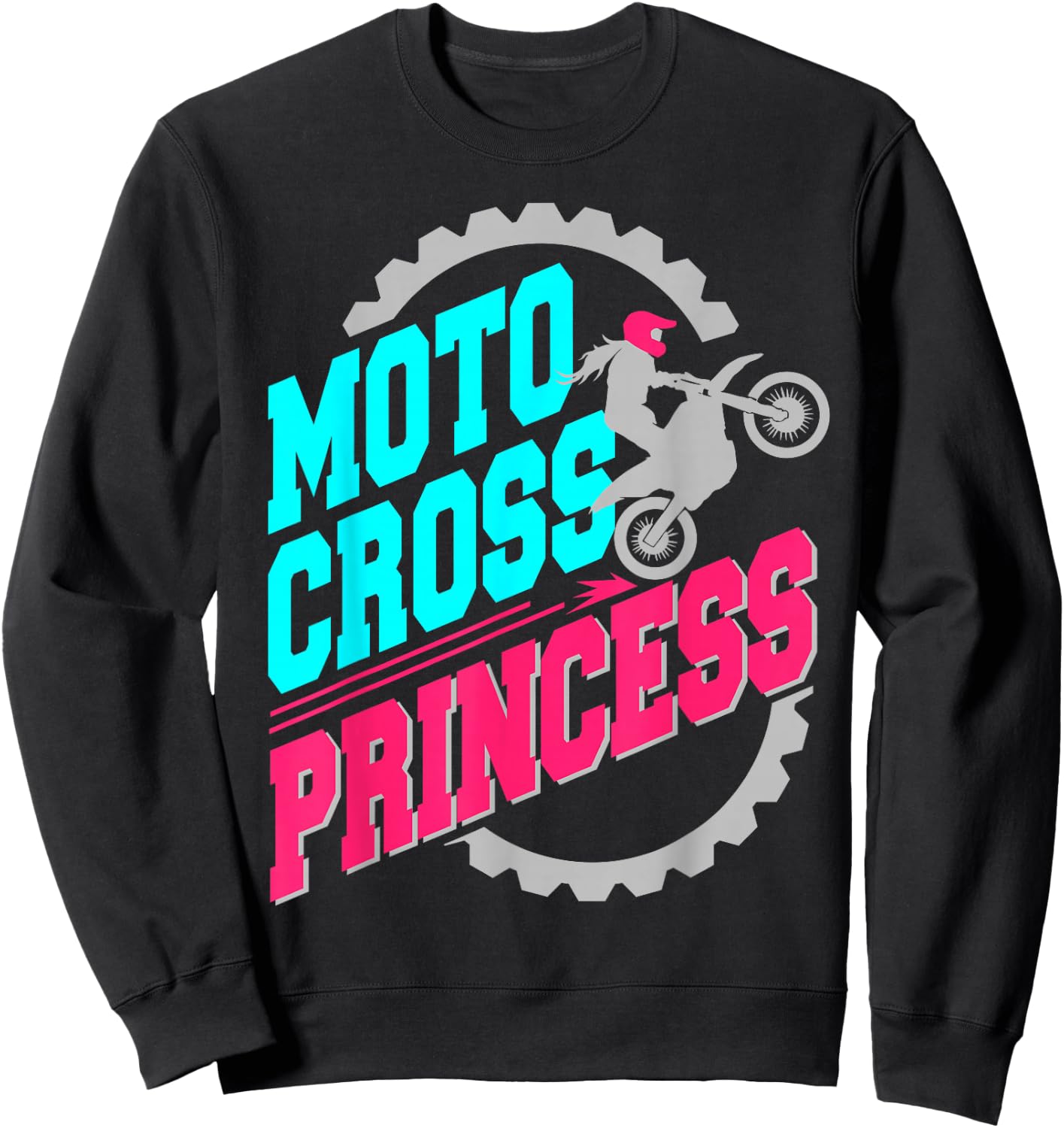 Motocross Princess Girls Women Dirt Bike Rider Sweatshirt - Sweatshirt | Black