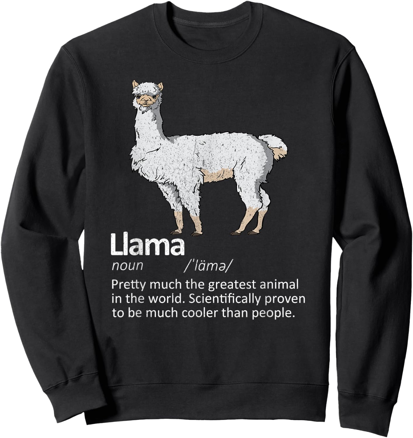 Llama Funny Definition | Llama Lover Owner & Farmer Gift Sweatshirt - Sweatshirt | Black
