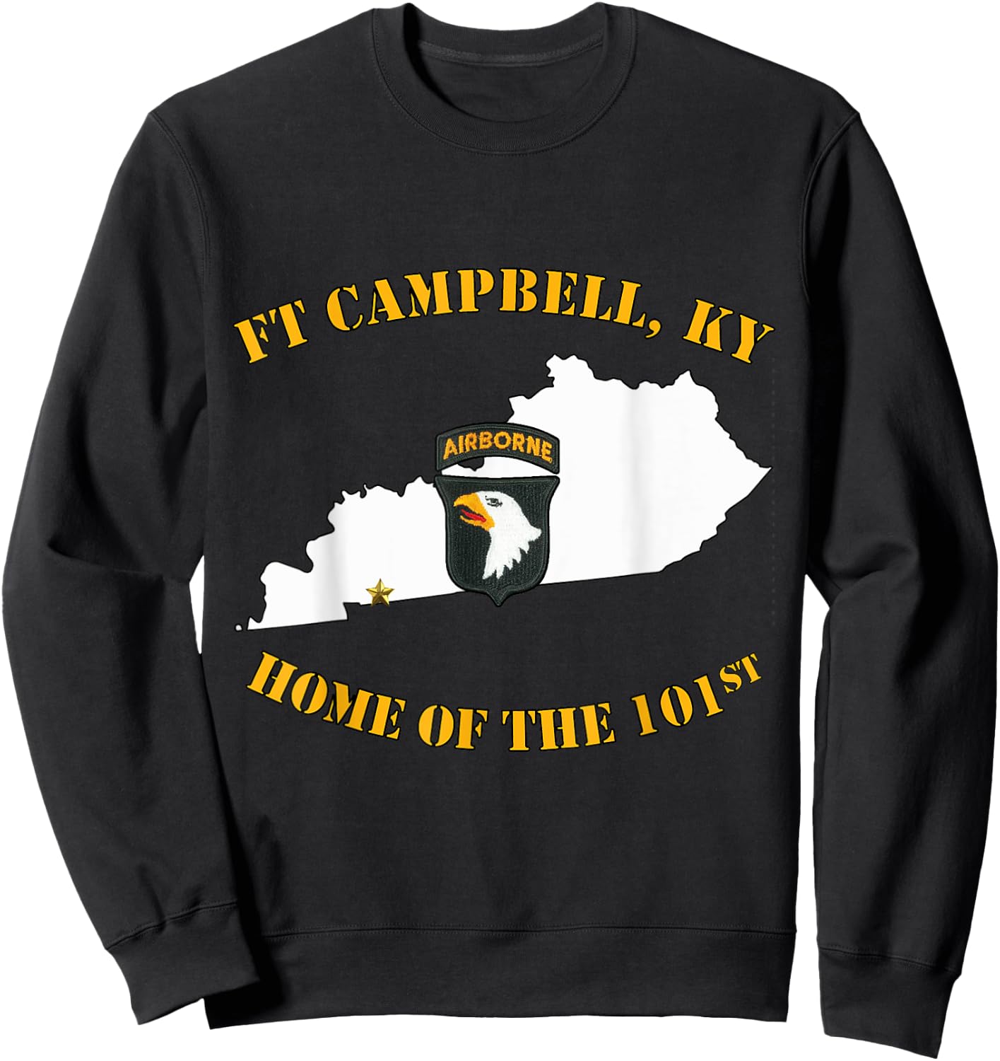Fort Campbell Army Base-Mil. Post-Hopkinsville KY design Sweatshirt - Sweatshirt | Black