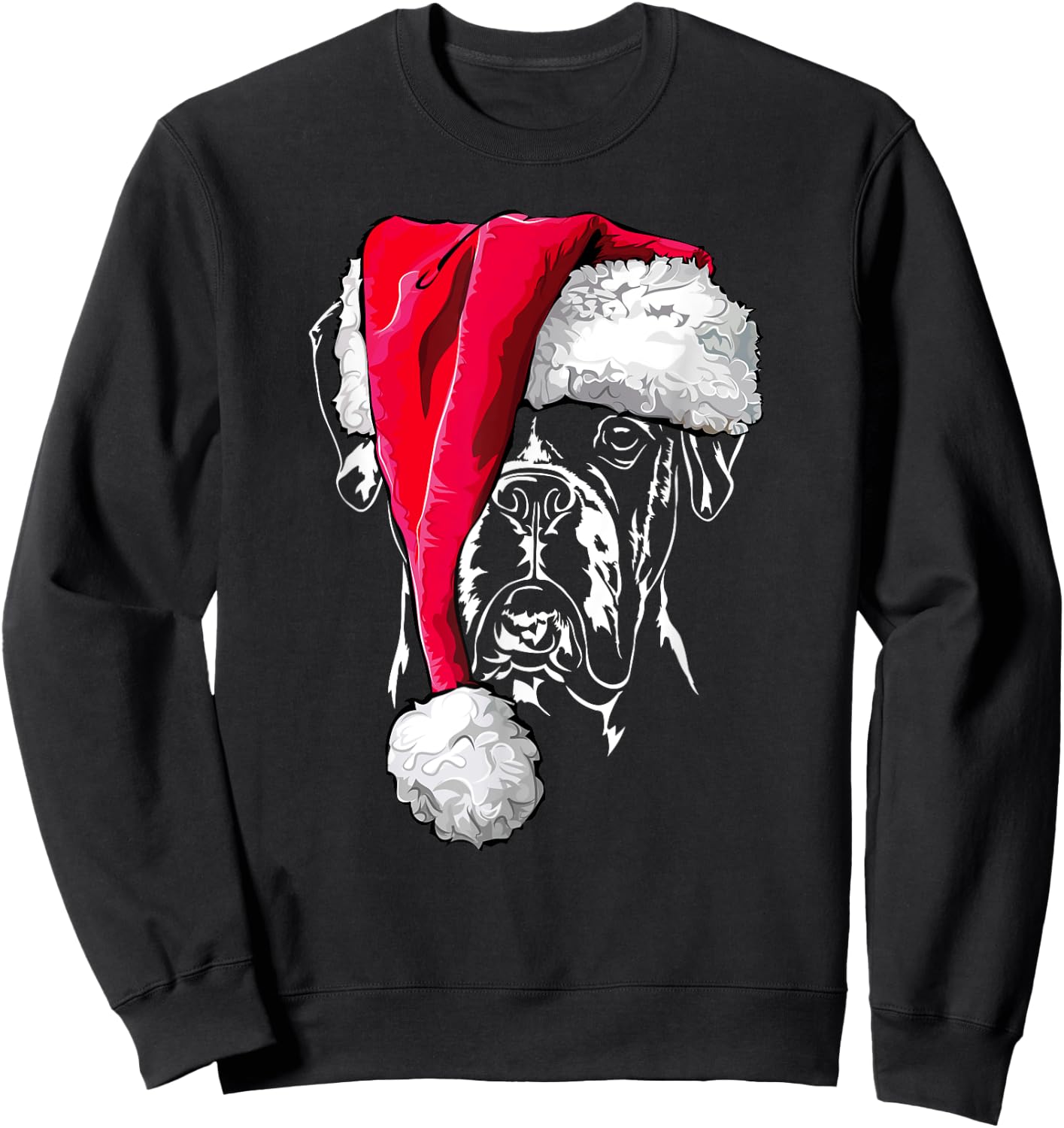 Funny German Boxer Santa Christmas Dogs Sweatshirt - Sweatshirt | Black