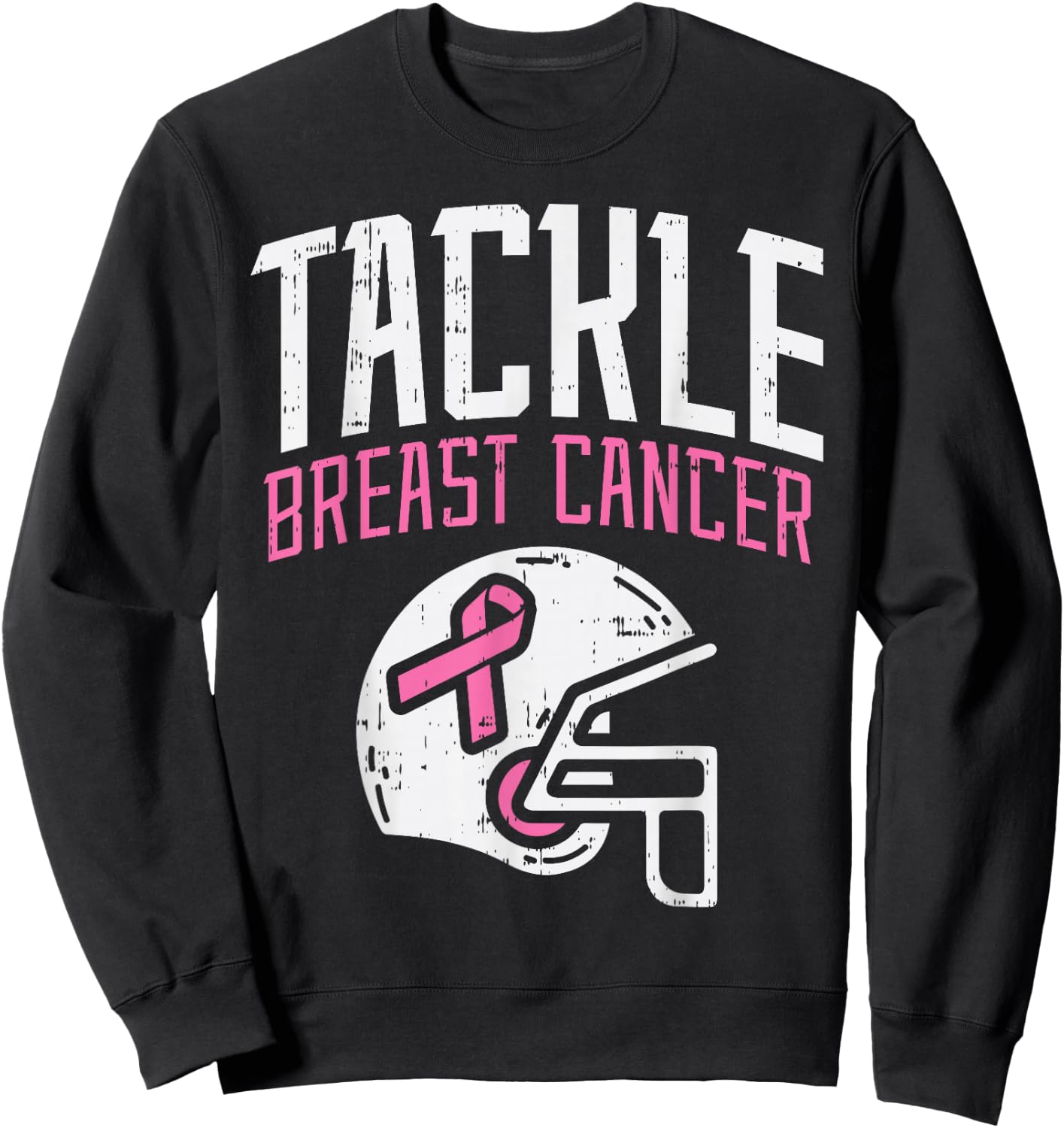 Tackle Breast Cancer Football Breast Cancer Awareness Gift Sweatshirt - Sweatshirt | Black