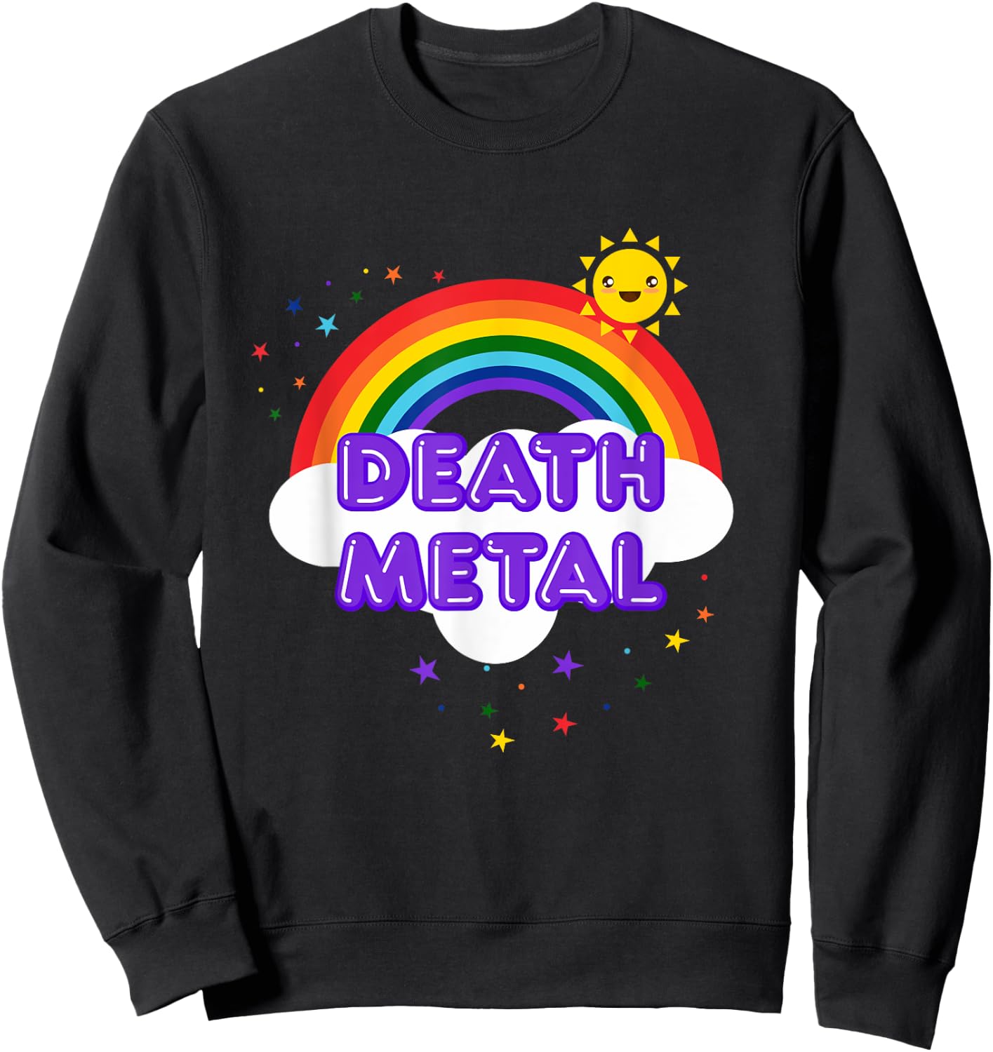Death Metal Rainbow - Funny Heavy Metal Cool Pink Sweatshirt - Sweatshirt | Black