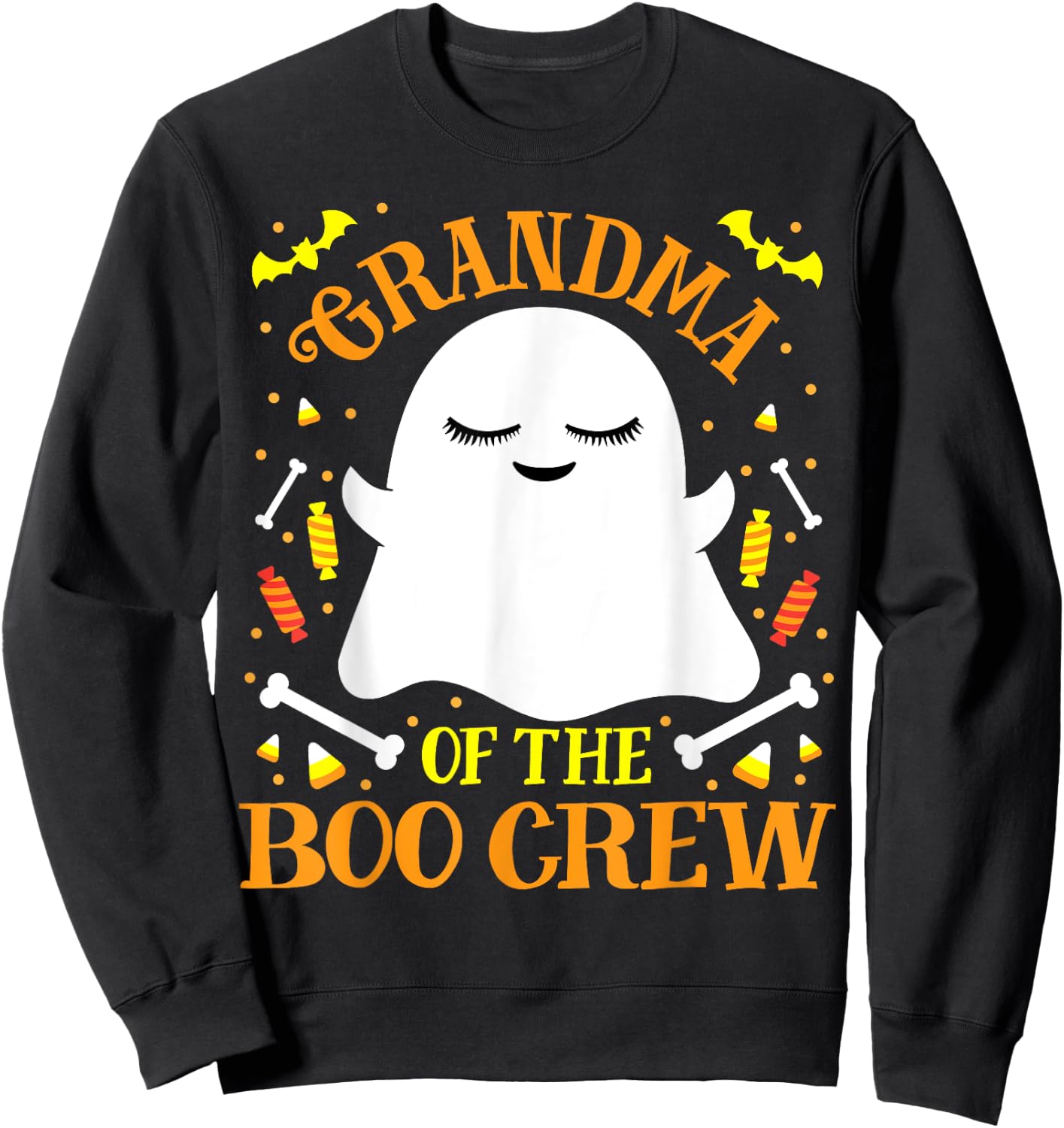 Grandma Boo Crew Ghost Matching Family Set Women's Halloween Sweatshirt - Sweatshirt | Black