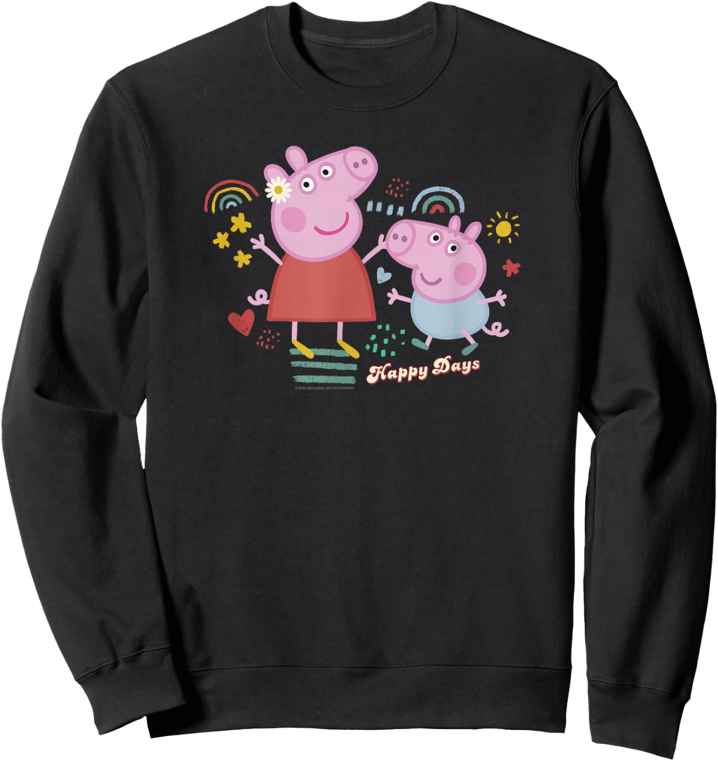 Peppa Pig -Kids Blue Cartoon , Small Sweatshirt - Sweatshirt | Black