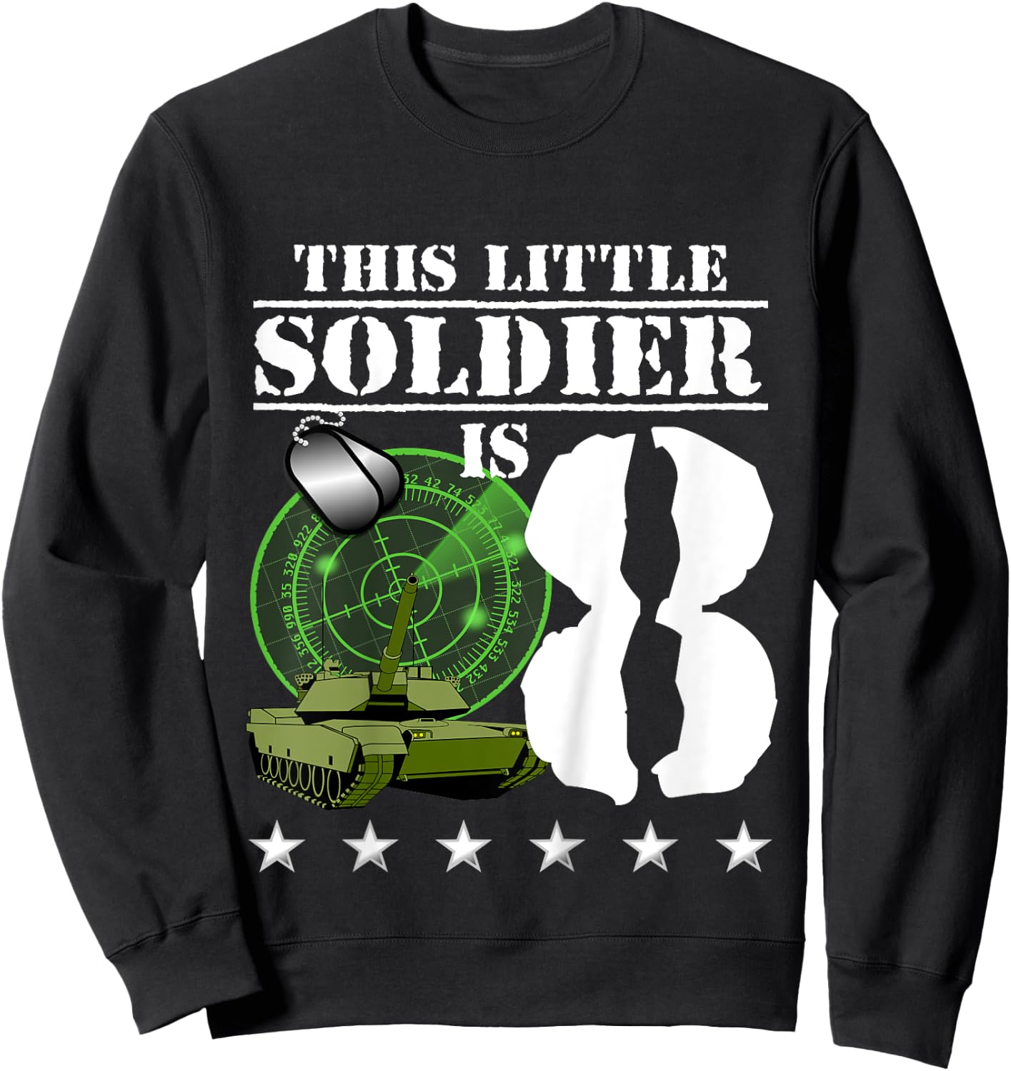 8 Year Old Soldier Birthday Military Themed Camo 8th Gift Sweatshirt - Sweatshirt | Black