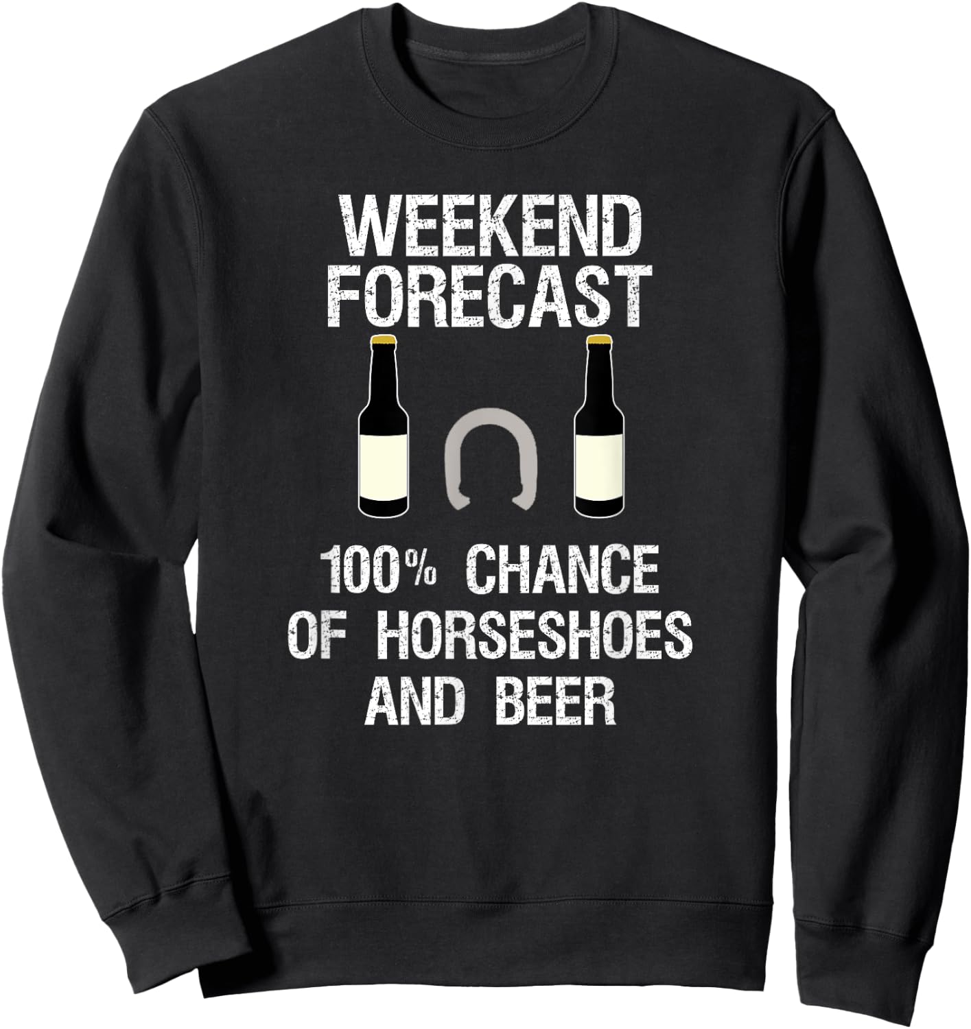 Horseshoes Game - Funny Horseshoes Forecast Beer Sweatshirt - Sweatshirt | Black