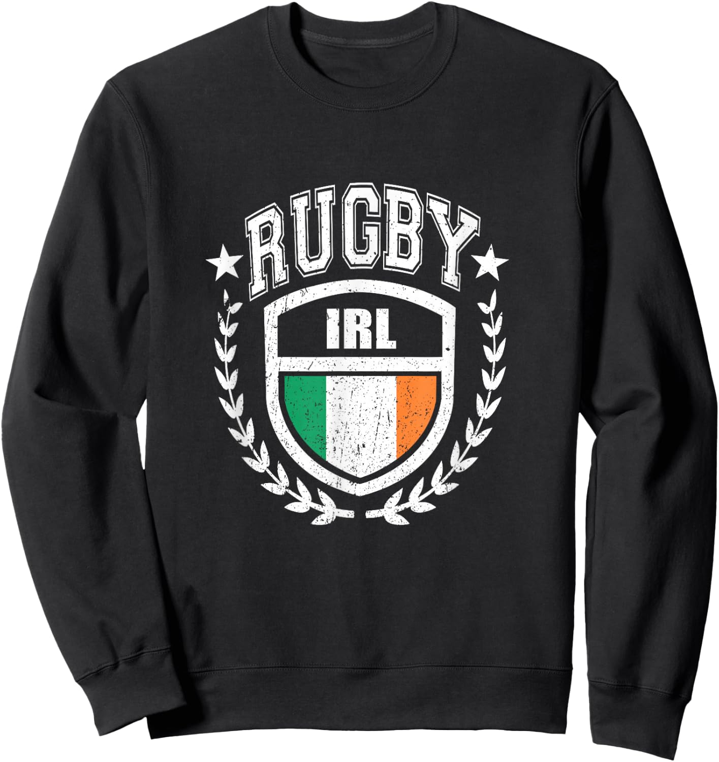 Ireland Rugby Equipment Irish Flag Vintage Sport Sweatshirt - Sweatshirt | Black