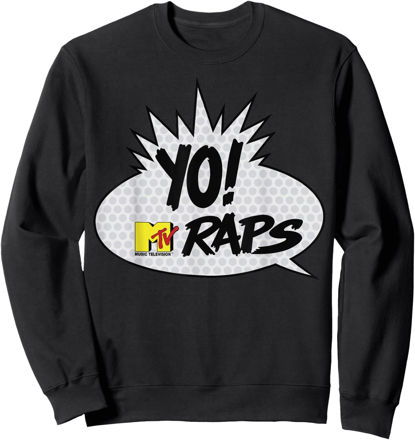 MTV YO! MTV Raps Comic Book Talk Bubble Small Sweatshirt - Sweatshirt | Black