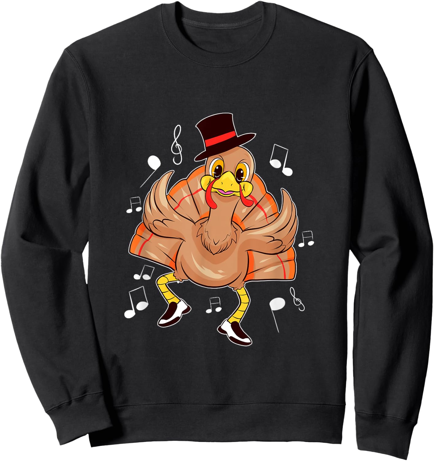 Tap Dancing Turkey Thanksgiving Step Dancer Sweatshirt - Sweatshirt | Black