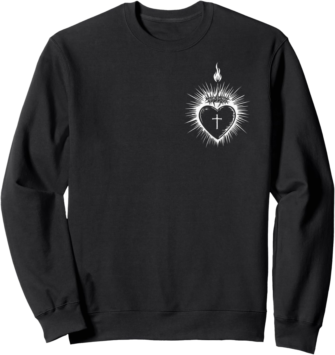 Sacred Heart of Jesus Men Women Jesus Christ Christian Sweatshirt - Sweatshirt | Black