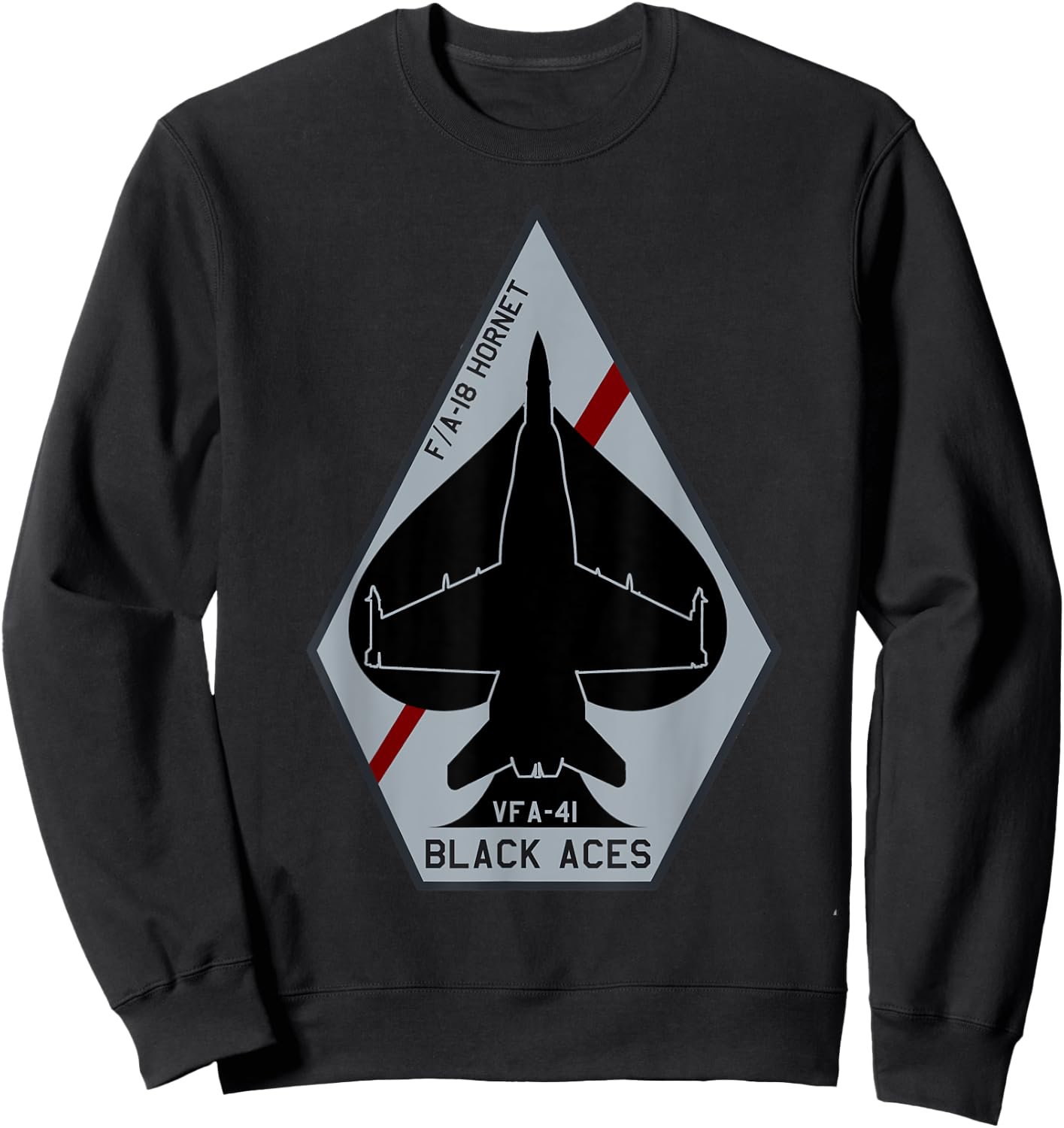 VFA-41 Black Aces F-18 Hornet Jet Fighter Airplane Sweatshirt - Sweatshirt | Black