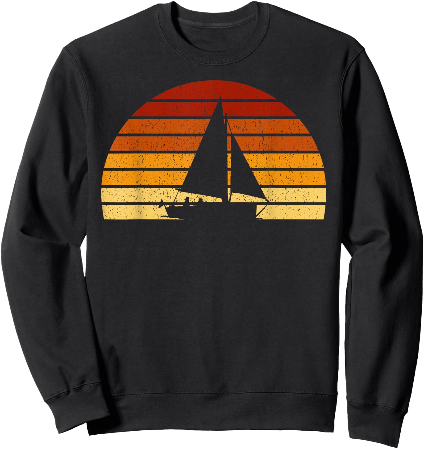 Vintage Sunset Sailing Gift Sailors and Skippers Sweatshirt - Sweatshirt | Black