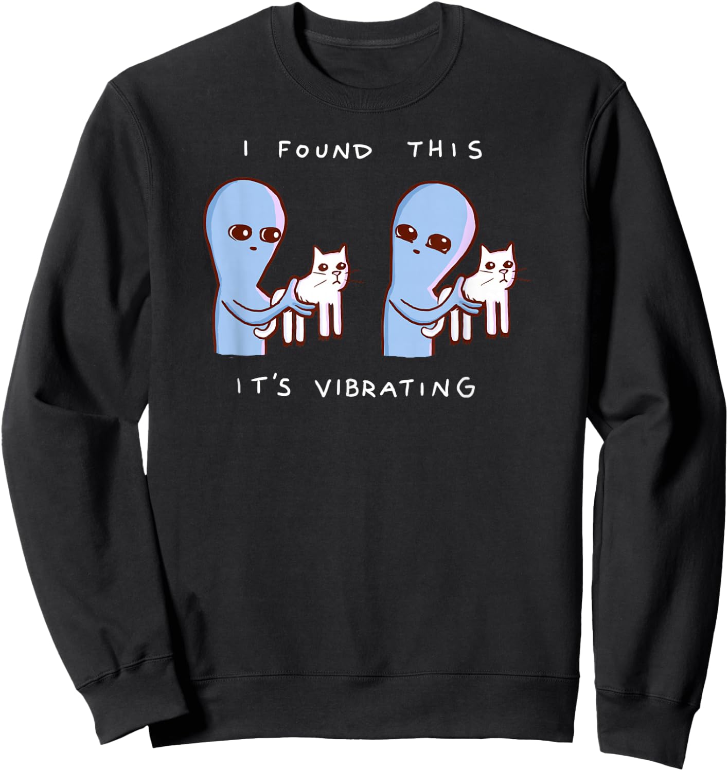 Threadless Nathan W. Pyle It's Vibrating Graphic Sweatshirt - Sweatshirt | Black