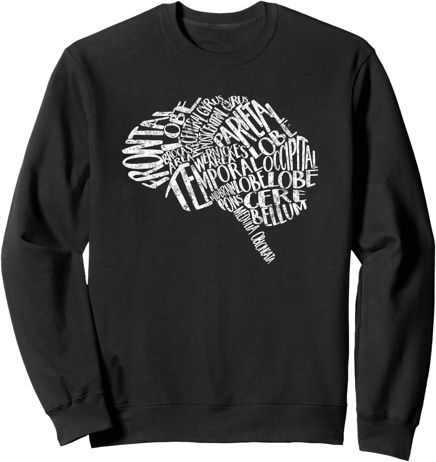 Nurses Week Brain Typography RN Neuronurse Neurology Sweatshirt - Sweatshirt | Black