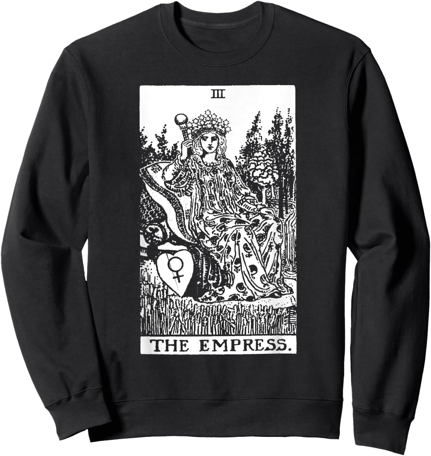 The Empress Tarot Card Sweatshirt - Sweatshirt | Black