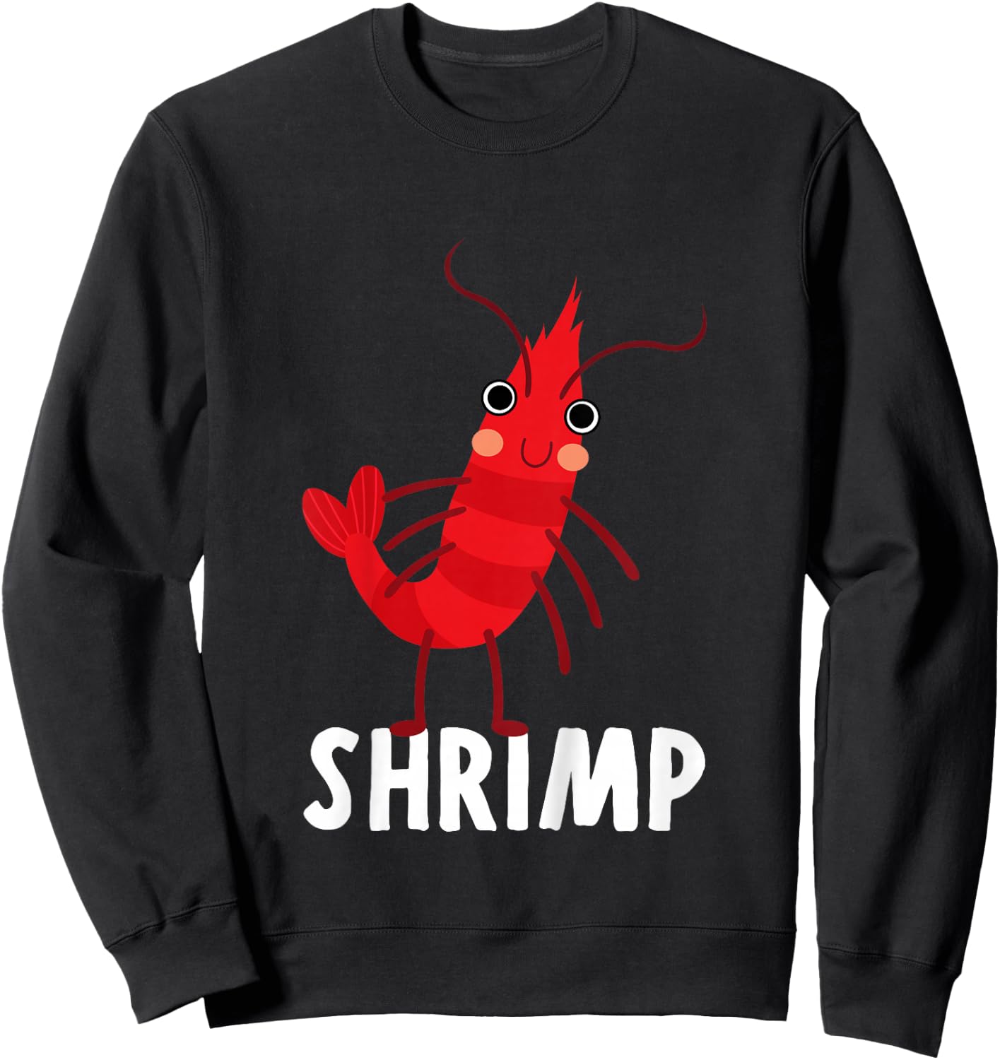 Shrimp Shirt For Boys Or Girls | Cute Shrimp Gift Sweatshirt - Sweatshirt | Black