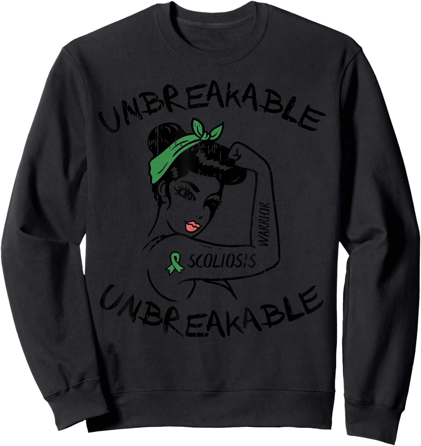 Scoliosis Warrior Unbreakable Awareness Support Women Sweatshirt - Sweatshirt | Black