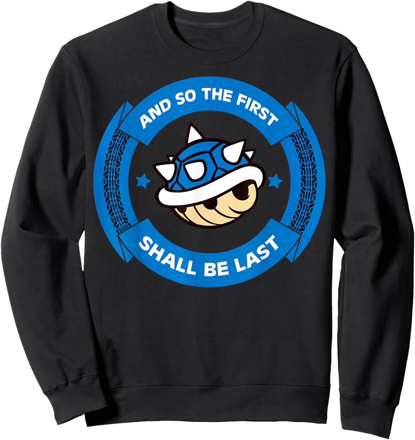 Nintendo Mario Kart Blue Shell Circle Text Sweatshirt - Sweatshirt | Black