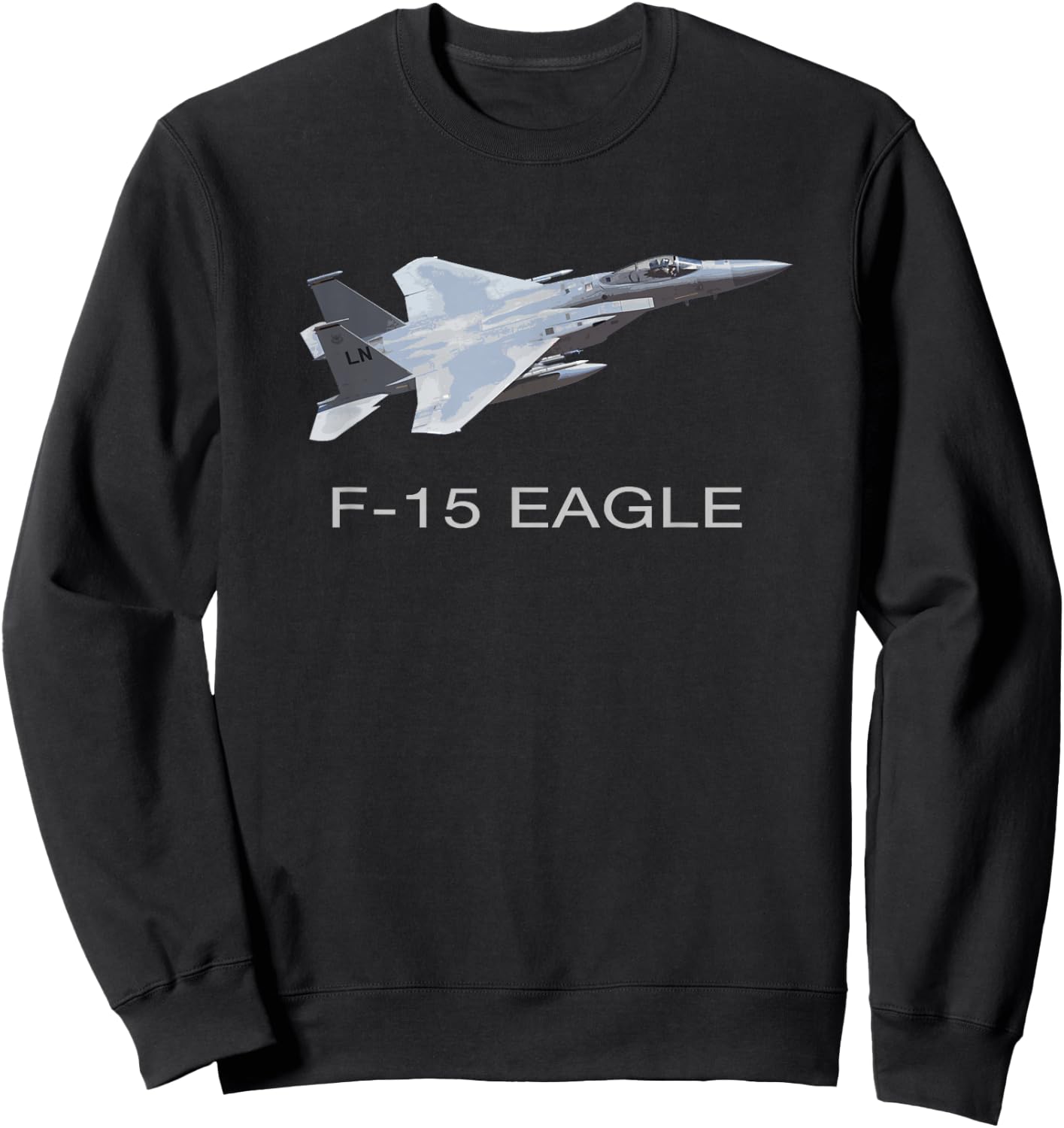 F-15 EAGLE FIGHTER PLANE JET T SHIRT Pilot Sweatshirt - Sweatshirt | Black