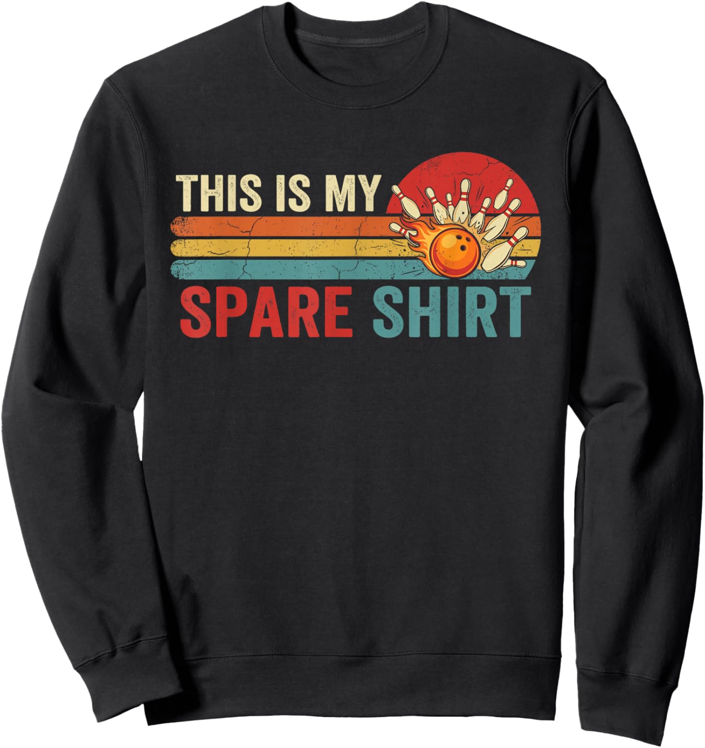 This is My Spare Shirt Funny Bowling Retro Cool Design Sweatshirt - Sweatshirt | Black
