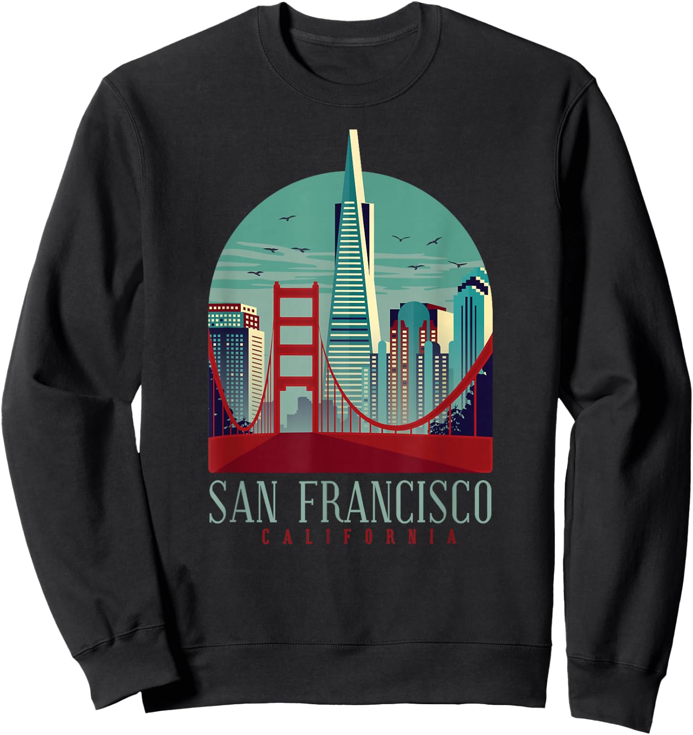San Francisco California Golden Gate Bridge Souvenir Sweatshirt - Sweatshirt | Black