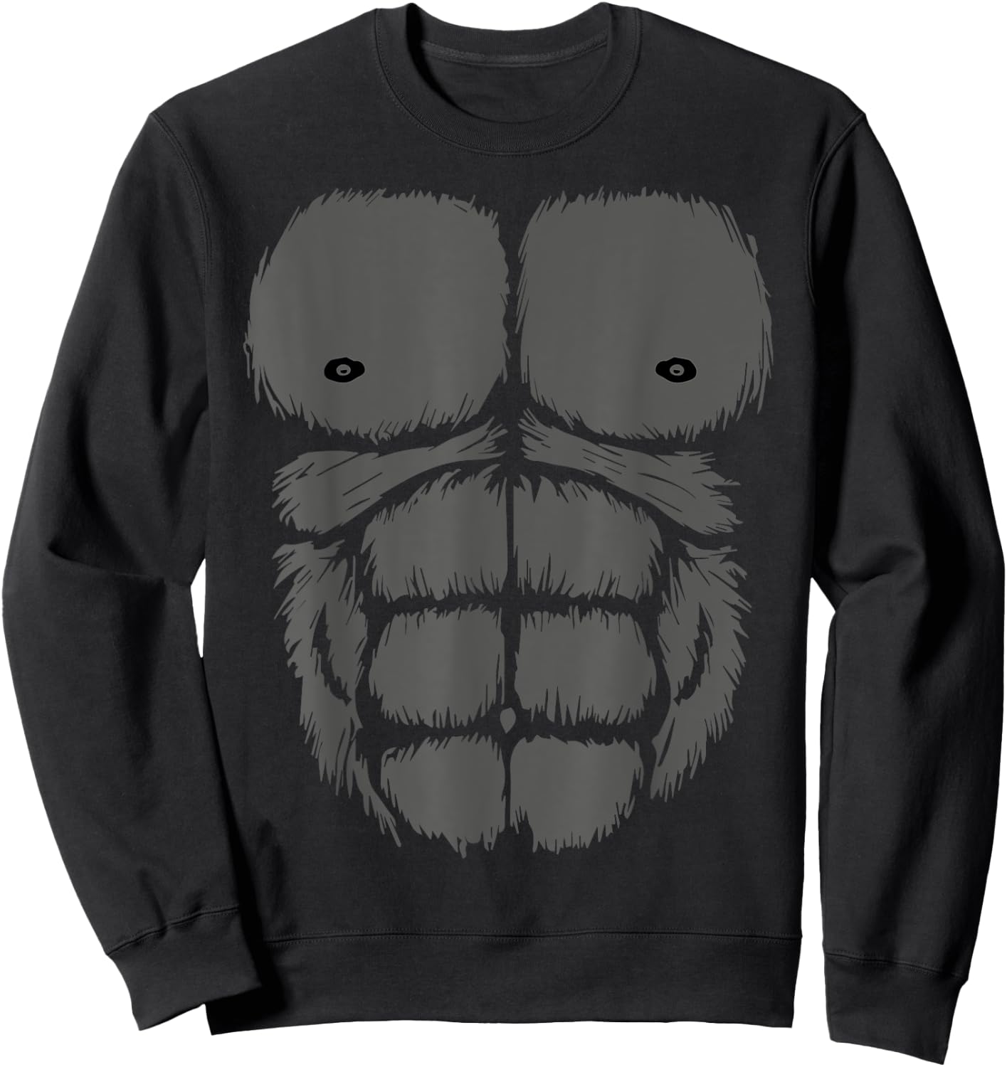 Gorilla Chest Belly Monkey Ape Muscle Kids Adult Fanc Sweatshirt - Sweatshirt | Black