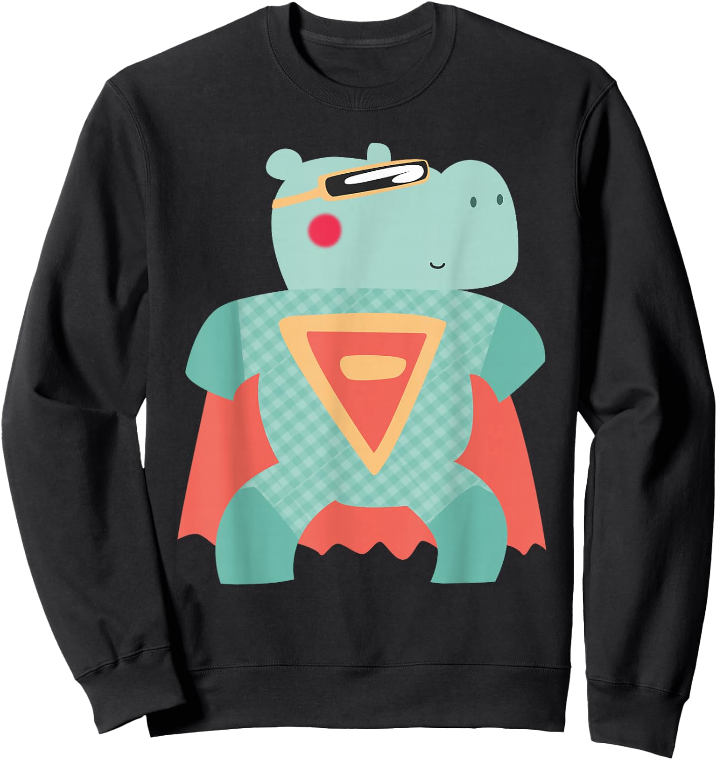 Cute Superhero Animals | Hippo Hero & Gift Sweatshirt - Sweatshirt | Black
