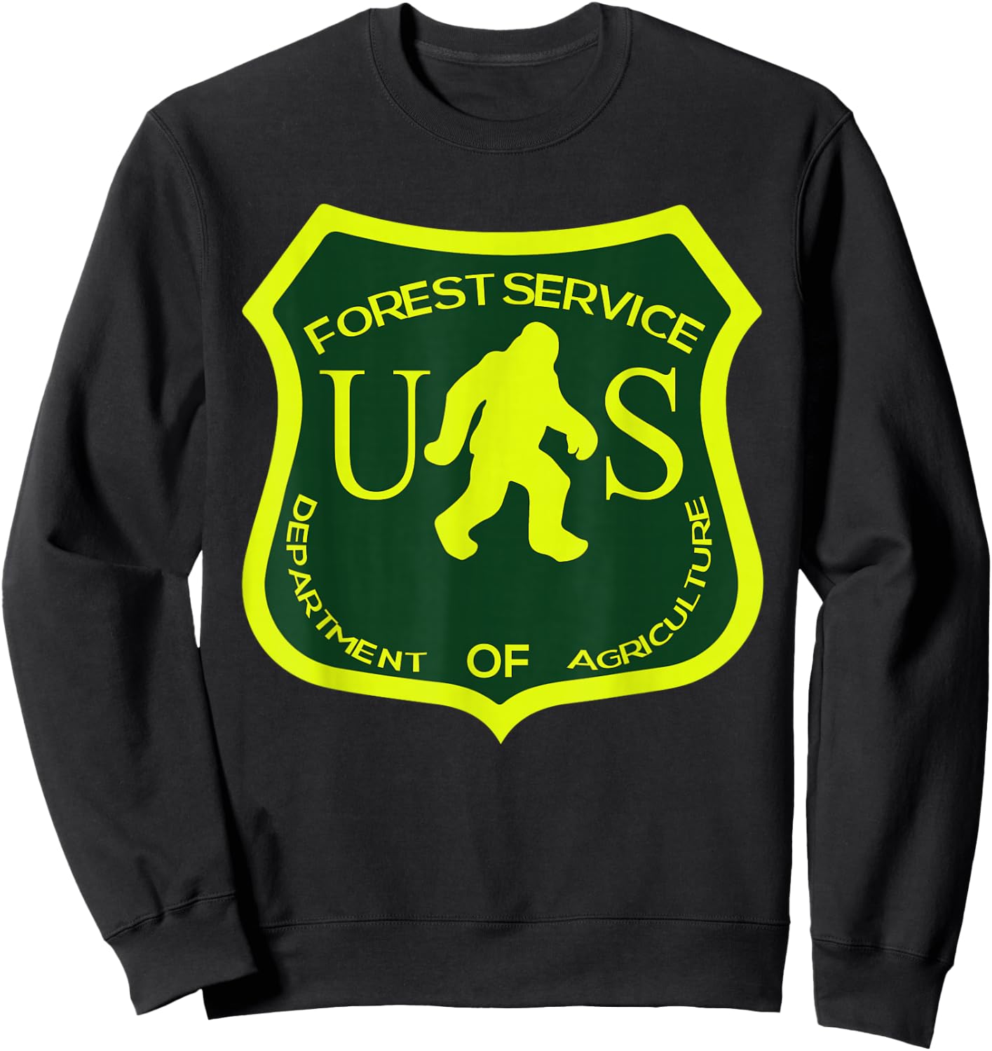 Funny Bigfoot National Park Forest Service Sasquatch Sweatshirt - Sweatshirt | Black