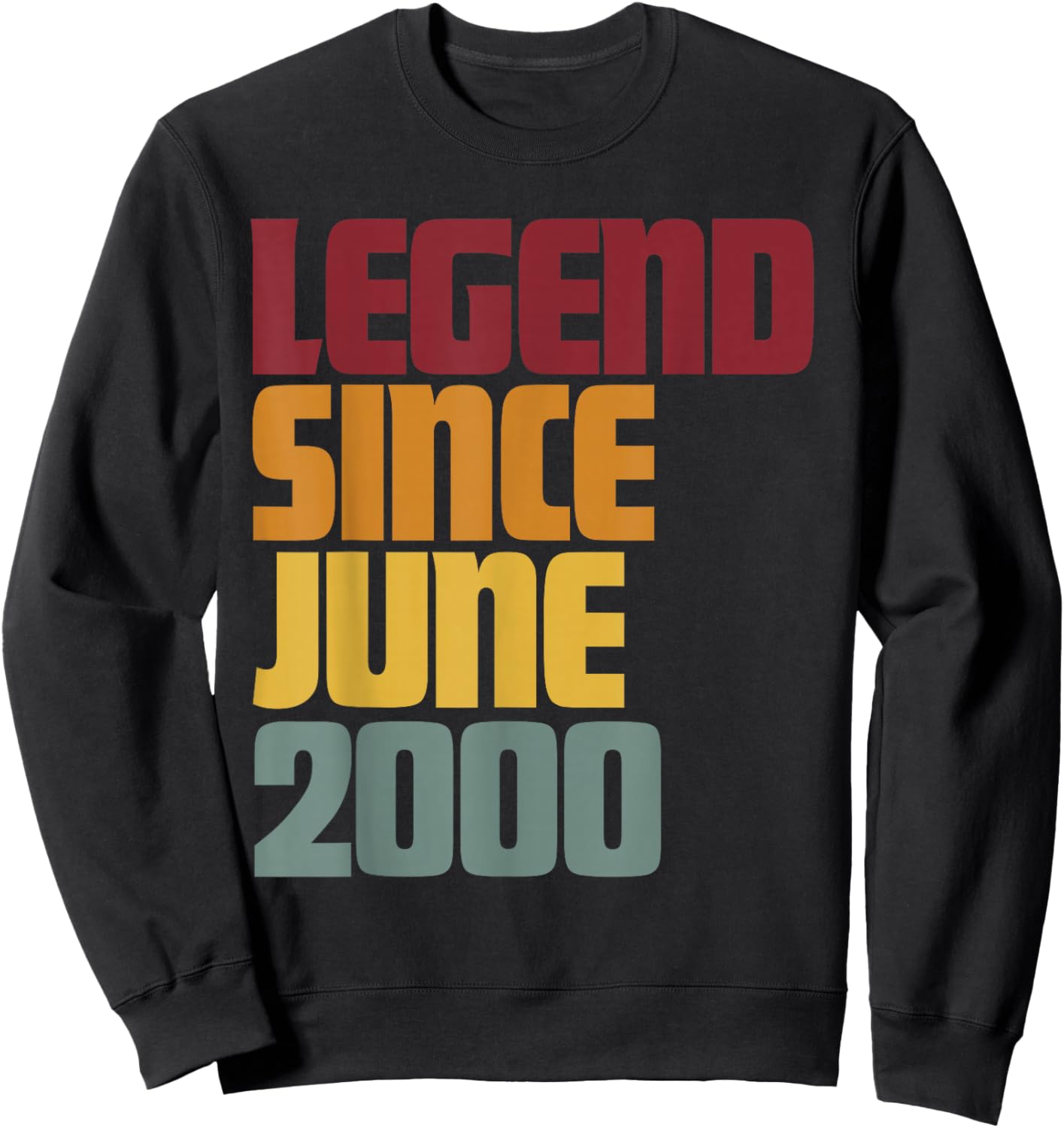 Legend Since June 2000 26th Birthday - Vintage Sweatshirt - Sweatshirt | Black