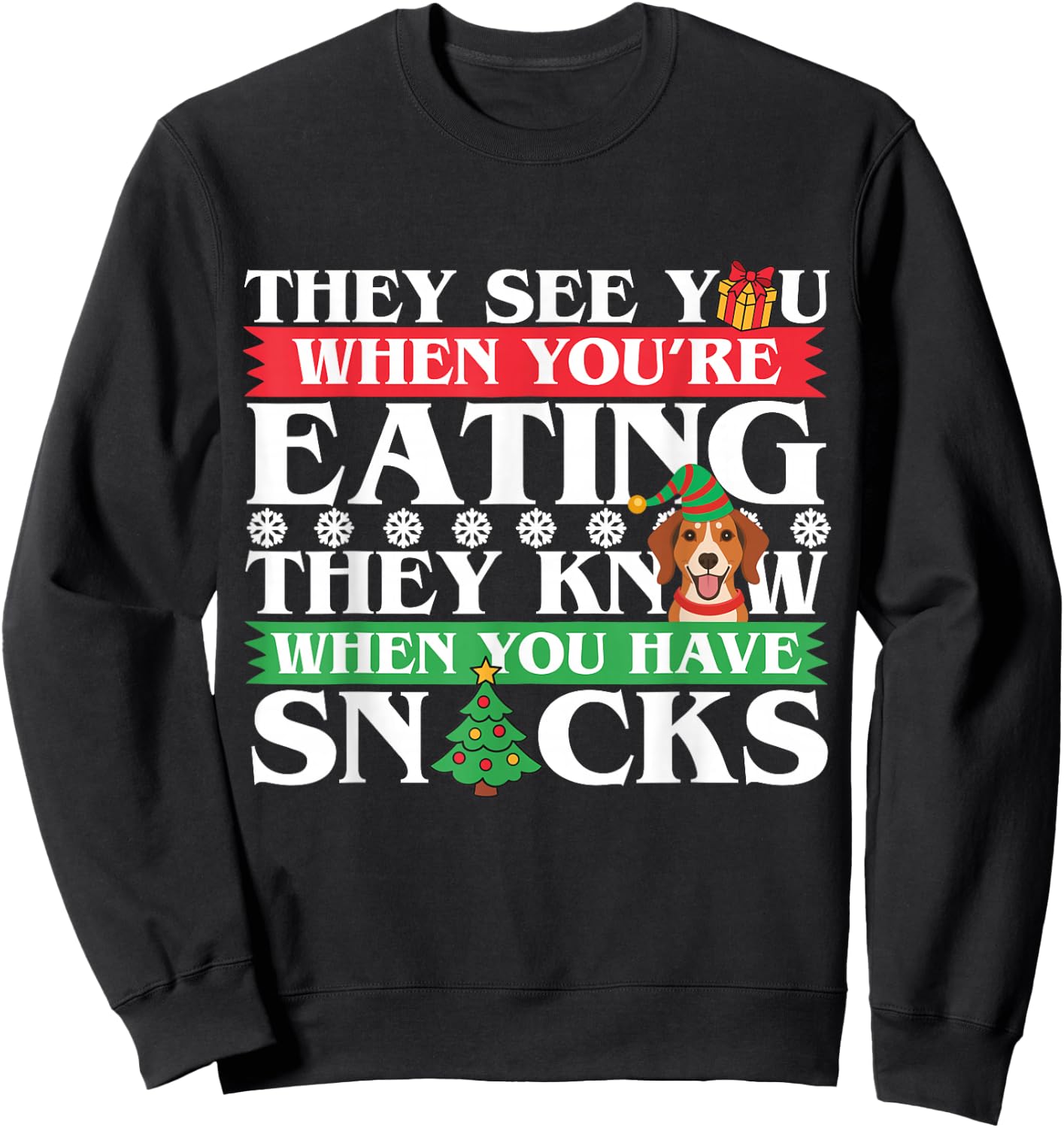 Beagle Christmas Shirt - Beagle Lover and Gifts Sweatshirt - Sweatshirt | Black