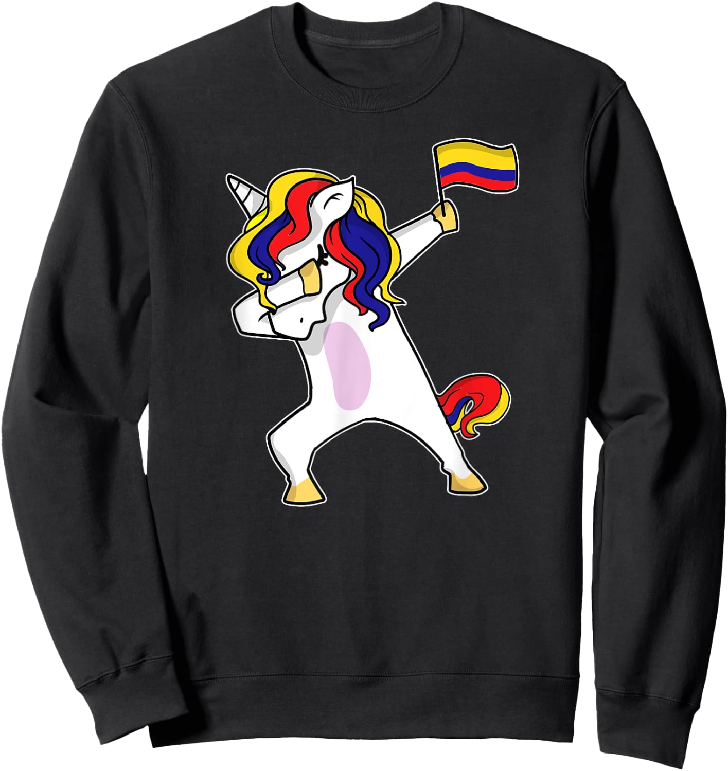 Soccer Unicorn Colombia Jersey Design Colombian Football Sweatshirt - Sweatshirt | Black