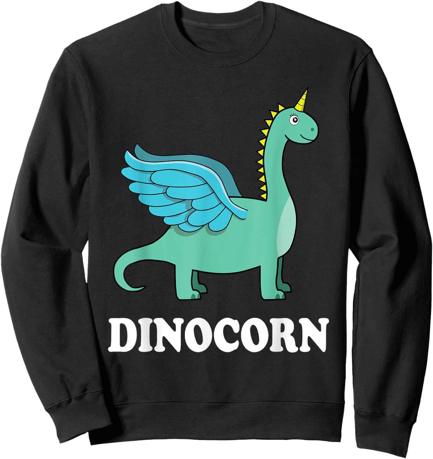 Dinocorn Shirt Dinosaur Unicorn with wings | girls boys gift Sweatshirt - Sweatshirt | Black