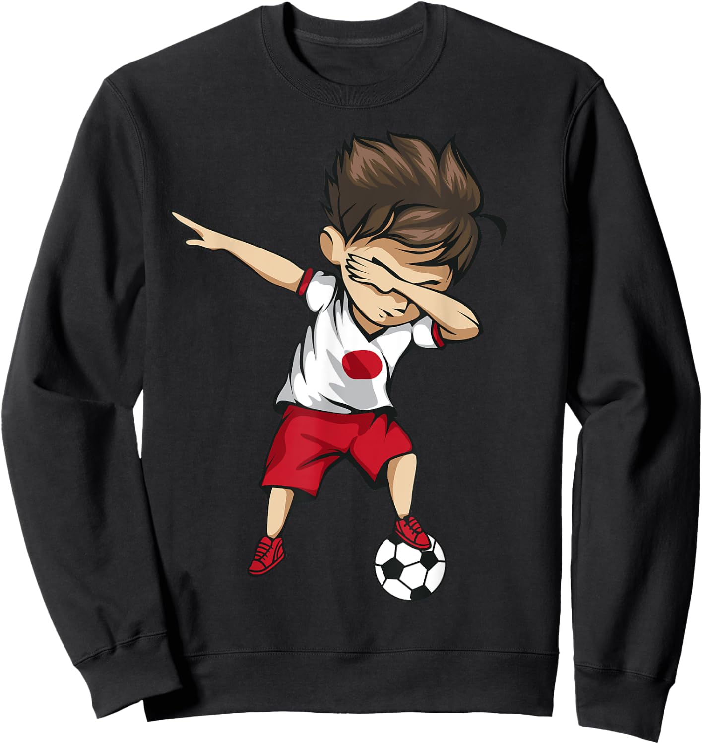 Dabbing Soccer Boy Japan - Japanese Football Soccer Sweatshirt - Sweatshirt | Black