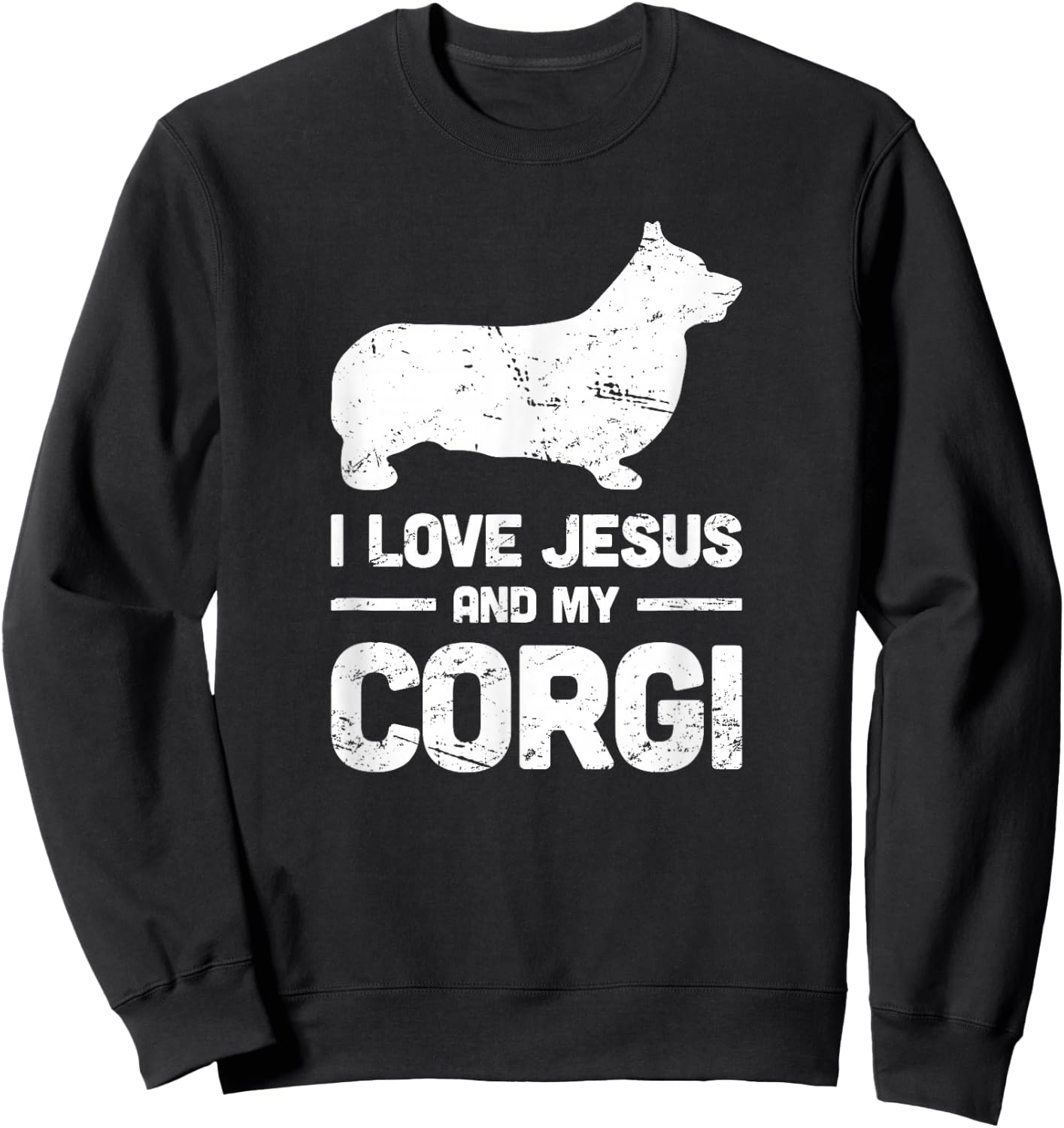 God & Dogs - I Love Jesus And My Corgi Sweatshirt - Sweatshirt | Black