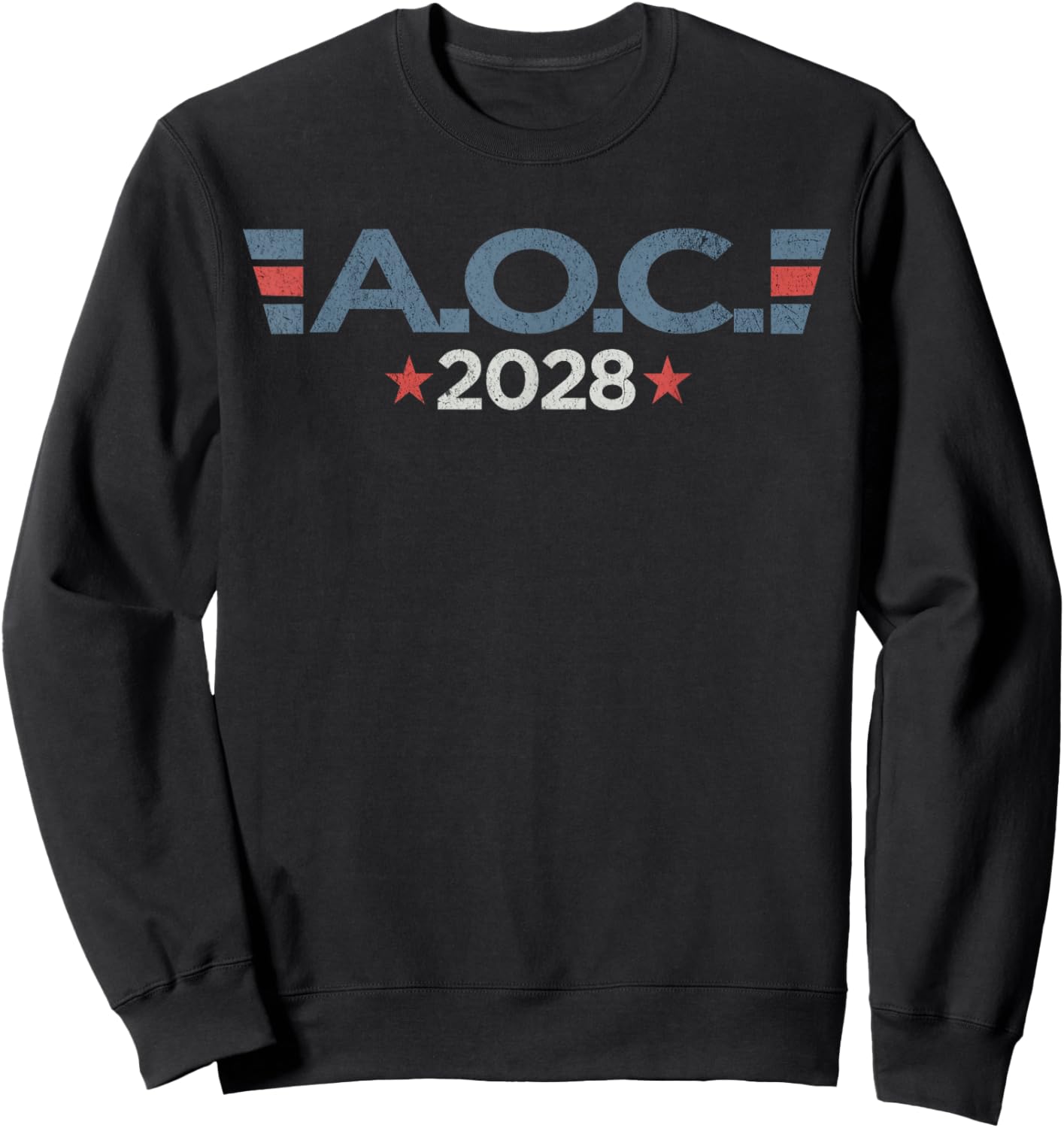 AOC 2028 President US Flag Election Campaign Sweatshirt - Sweatshirt | Black