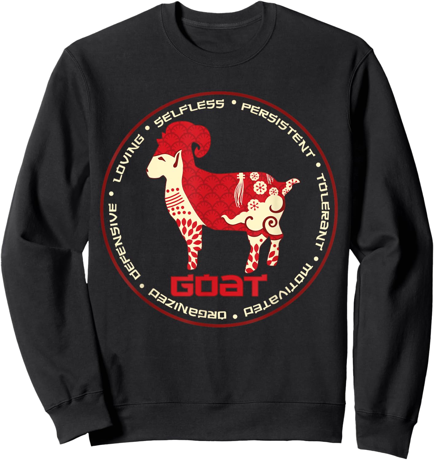 Chinese Zodiac Year of the Goat Astrology Horoscope Zodiac Sweatshirt - Sweatshirt | Black