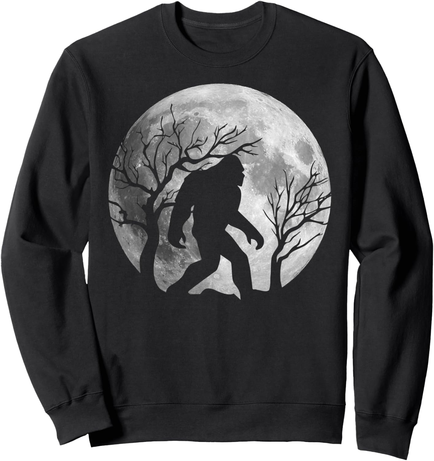 Bigfoot Halloween Sasquatch Full moon Yeti Funny Sweatshirt - Sweatshirt | Black