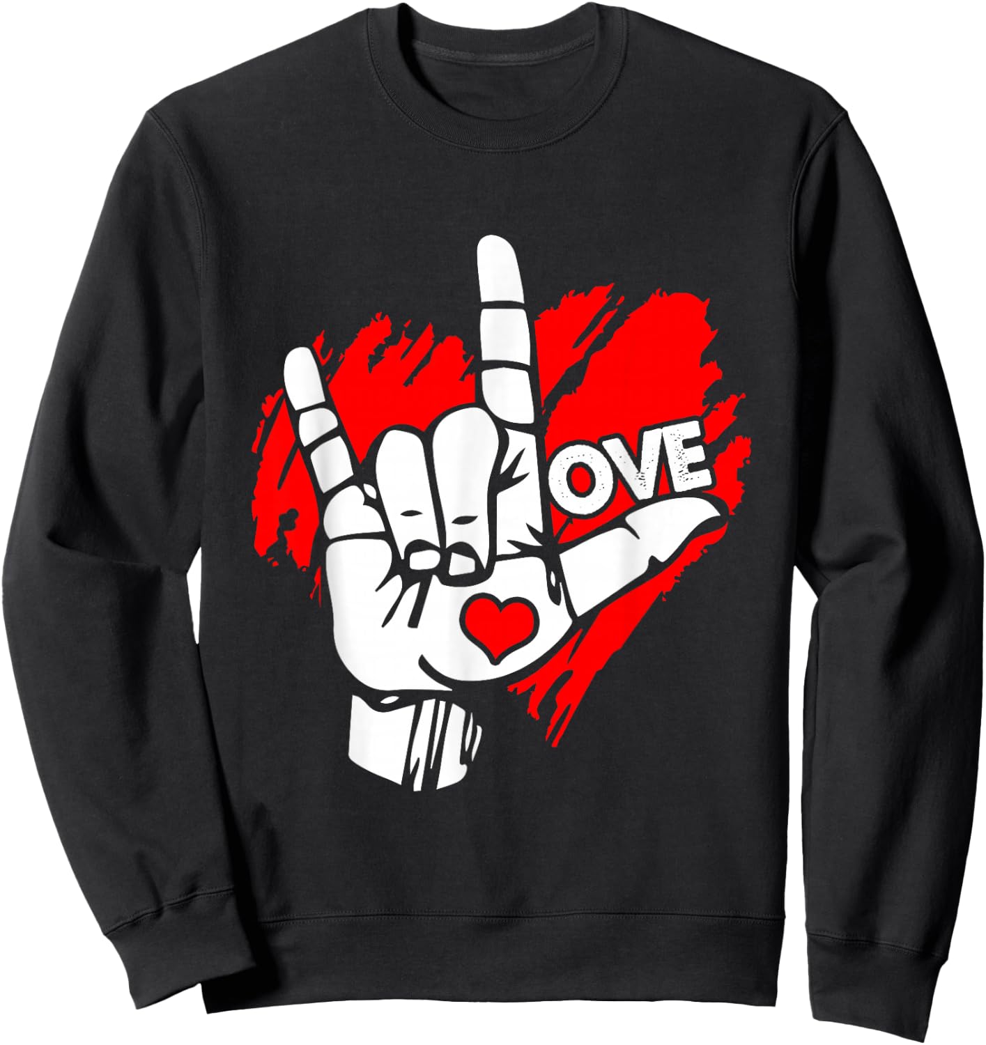 I Love You Sign Language ASL Speak Languages Sweatshirt - Sweatshirt | Black
