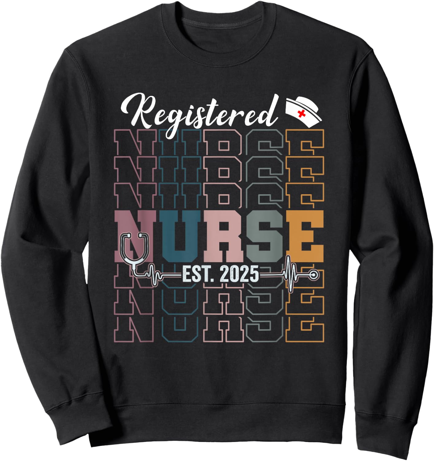 Registered Nurse Est 2025 RN Nursing School Graduation Sweatshirt - Sweatshirt | Black